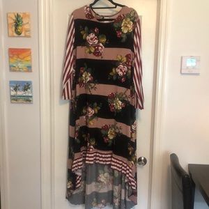 Floral striped dress